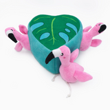 Flamingos Hiding in the Monstera